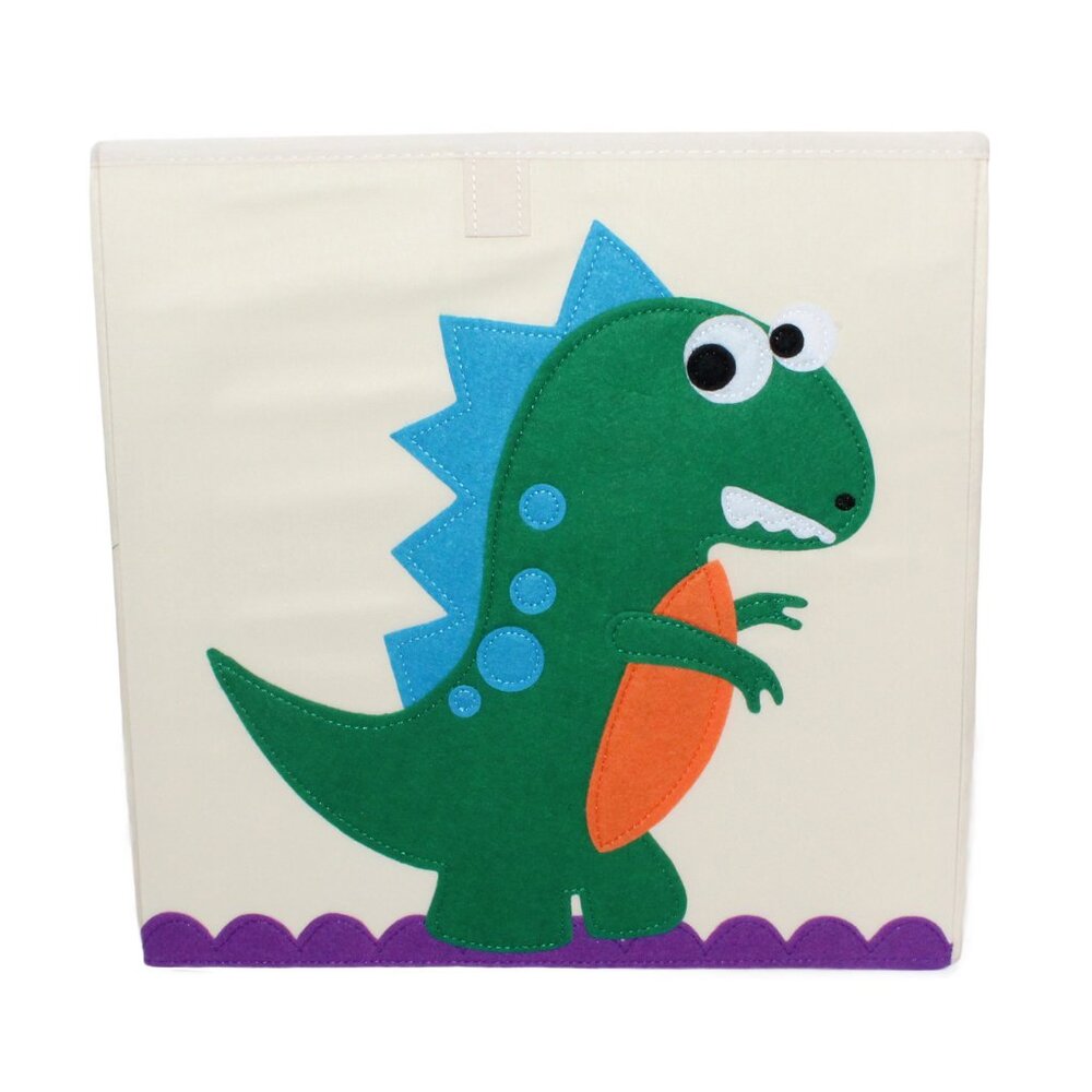 Sturdy Storage Collapsible Organizer Dinosaur Graphic Square Cube Bin - 13inch